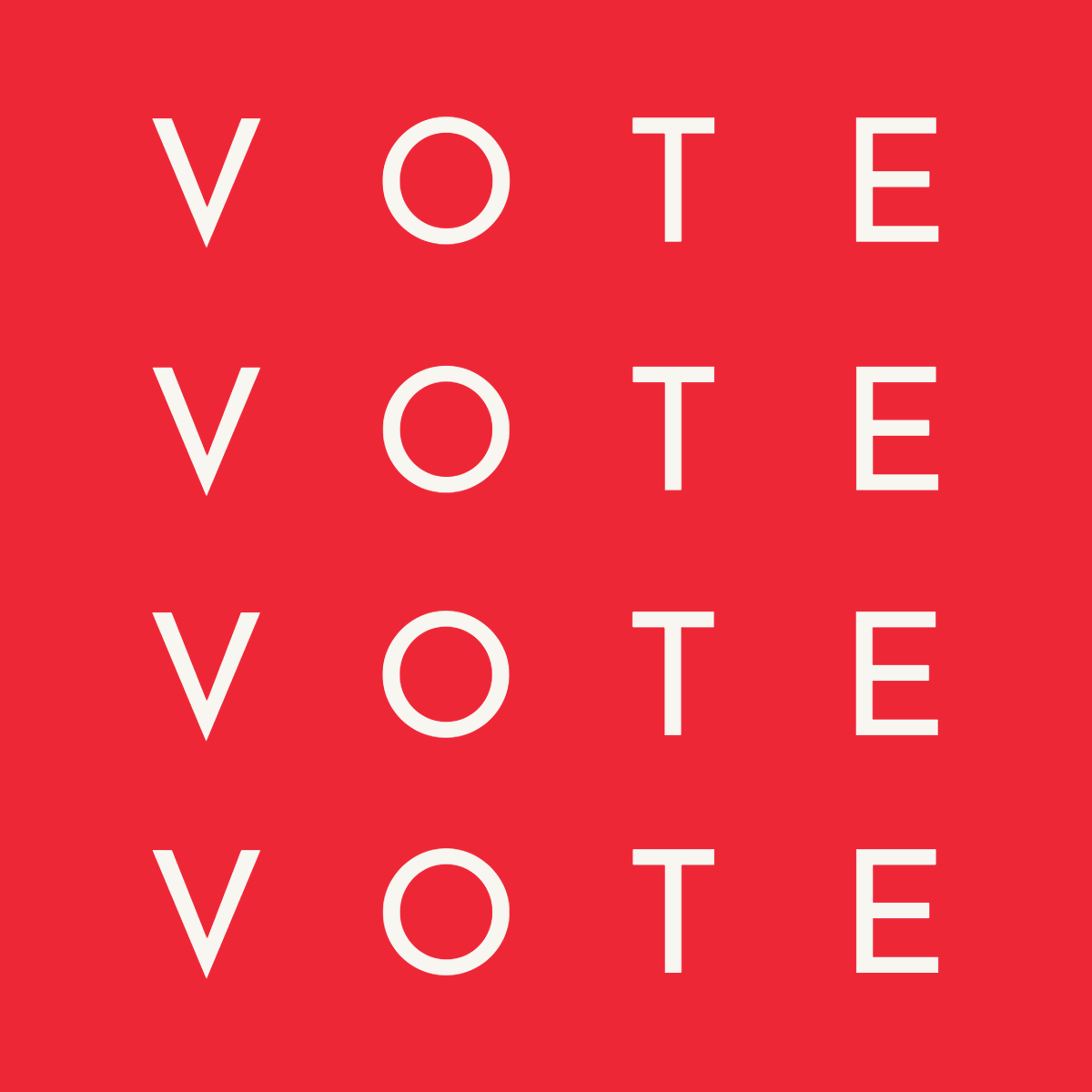 Repeated vote typography graphic
