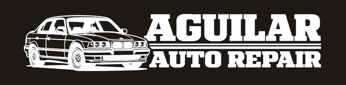 Aguilar Auto Repair logo in white on ink