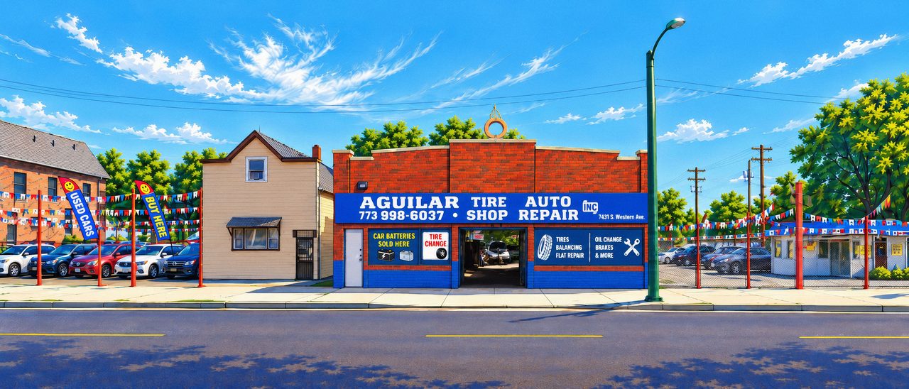Aguilar Auto Repair at 7431 S. Western Ave, Chicago.