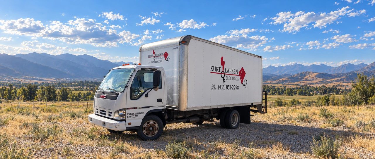 Kurt Larsen Electric box truck in Central Utah.