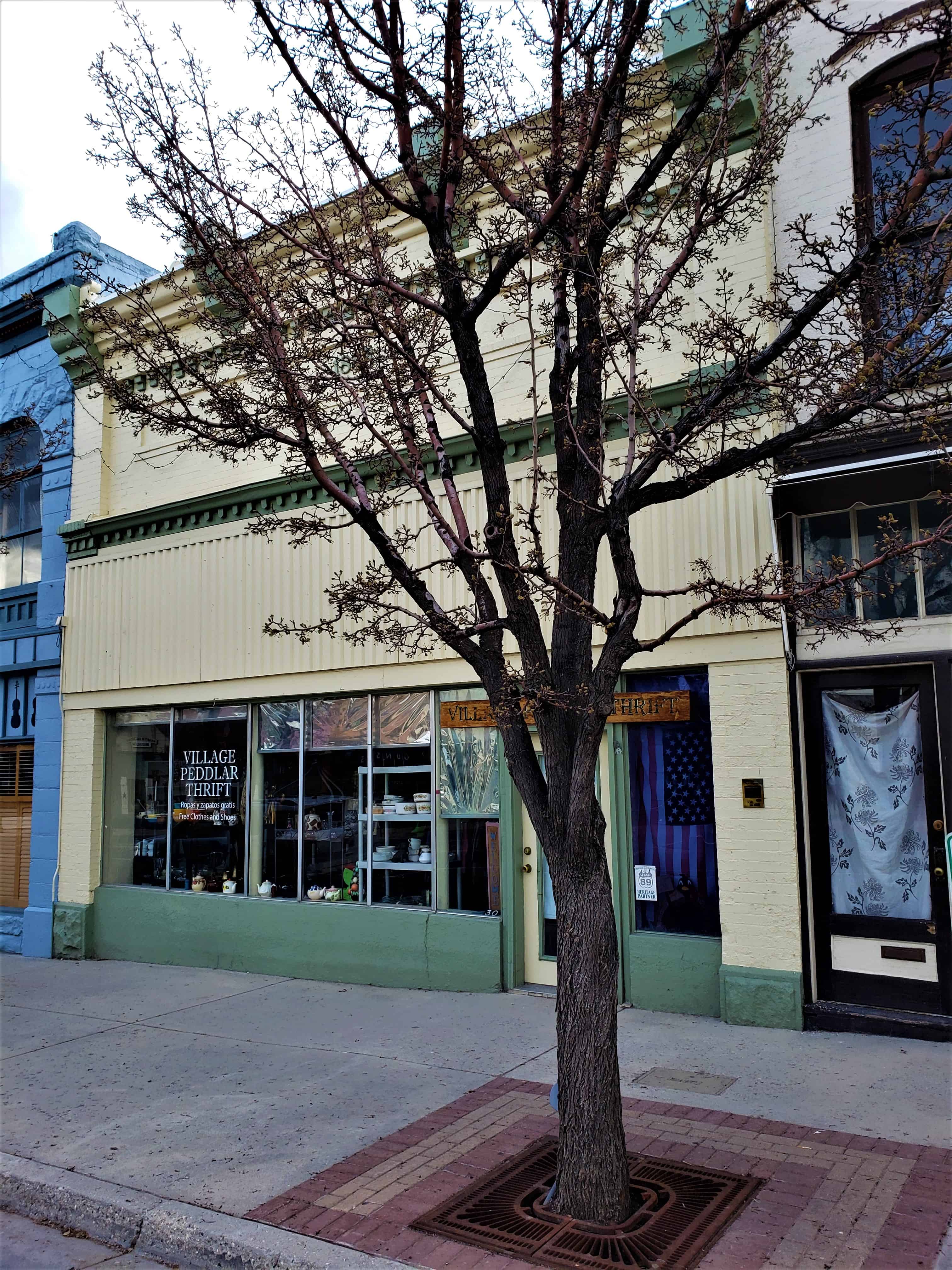 Historic photograph of the Lundberg Block on Main Street