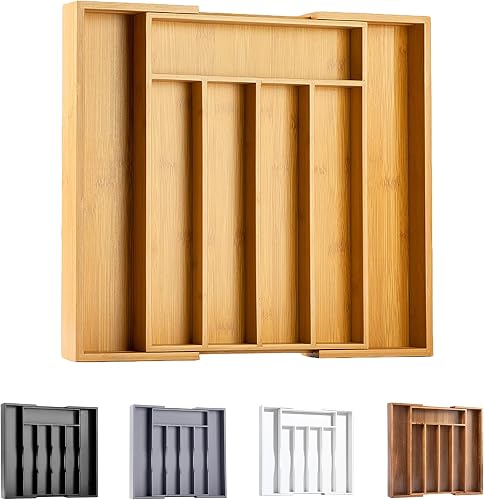 Bellsal Expandable Bamboo Utensil Tray
