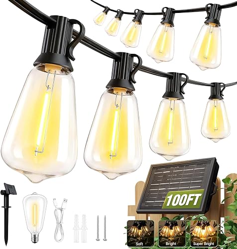 100FT Solar String Lights with Remote and Timer