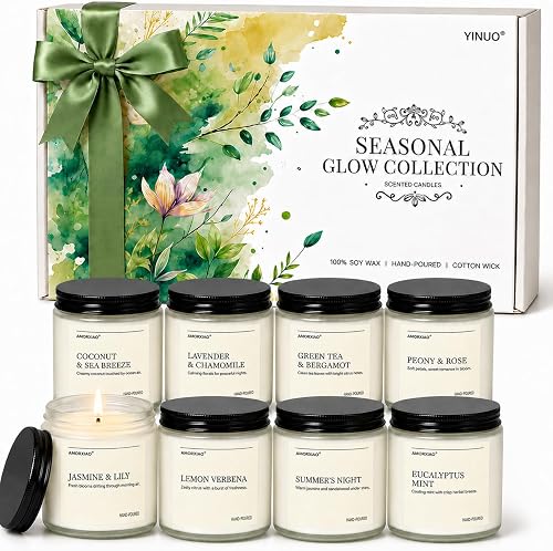 Scented 8-Pack Soy Wax Jar Candle Set