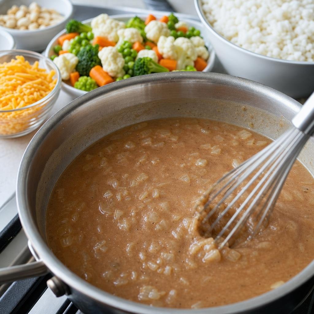 Cooking Cheesy Corned Beef Broth Rice Casserole