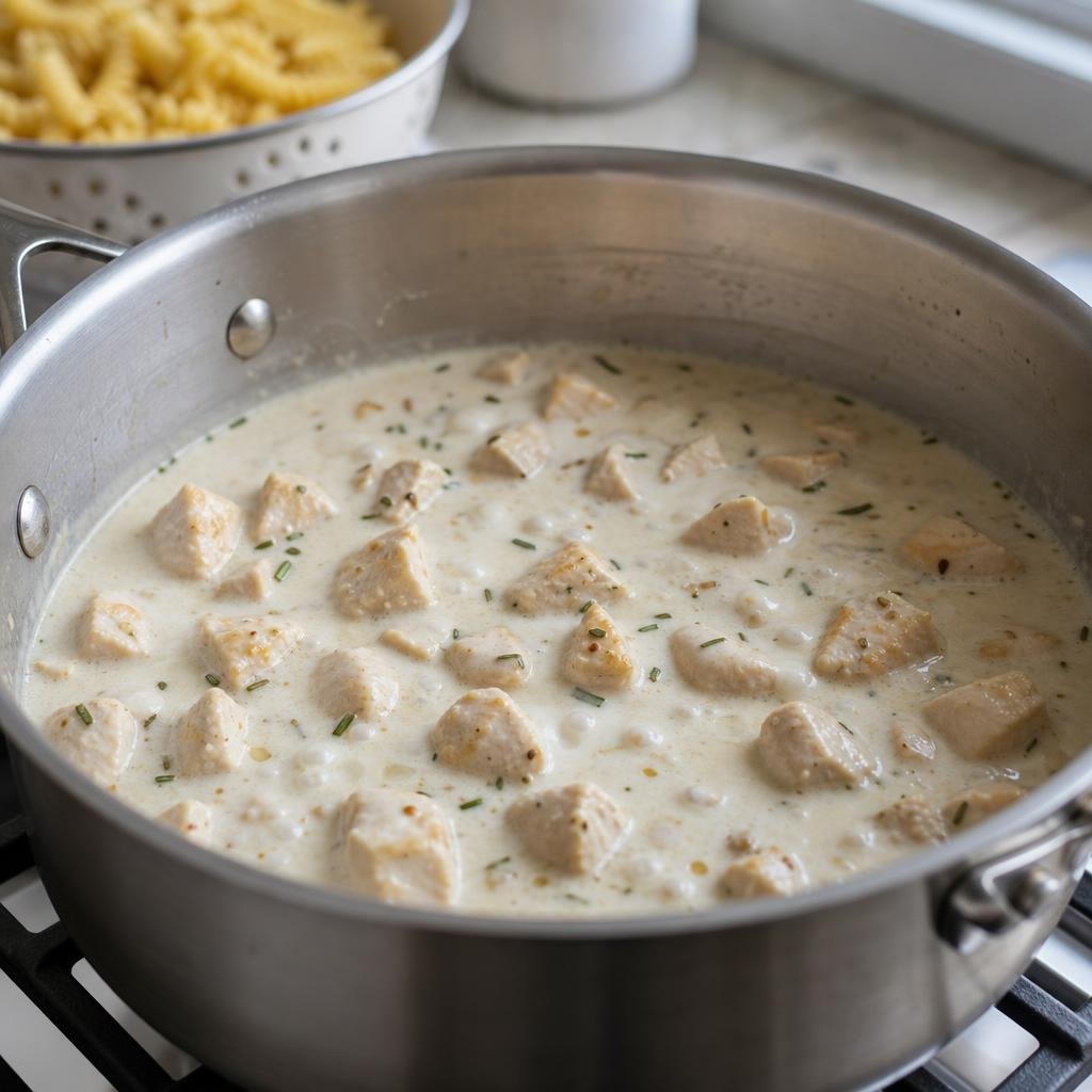 Cooking Chicken & Goat Cheese Pasta