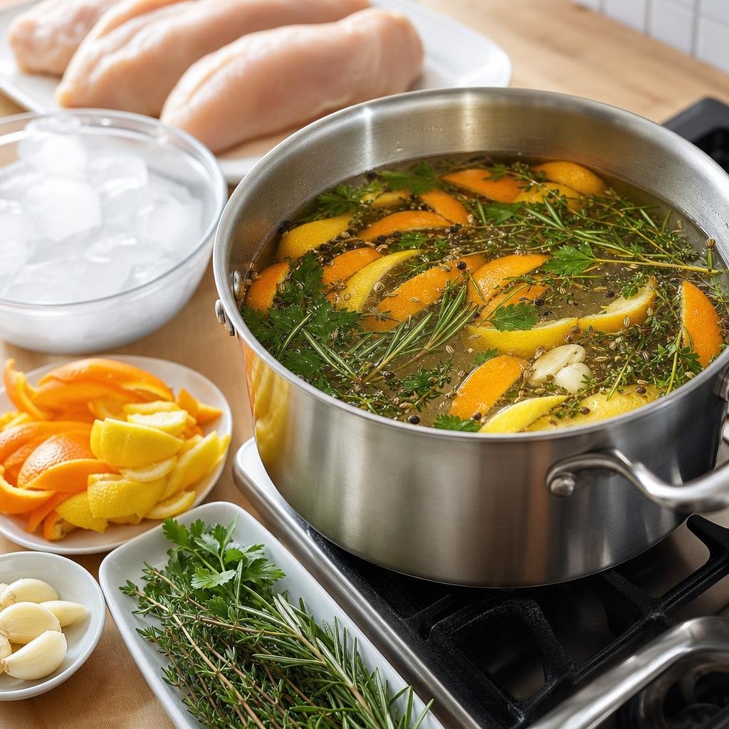 Prep for Citrus-Herb Brined & Basted Grilled Chicken Breasts