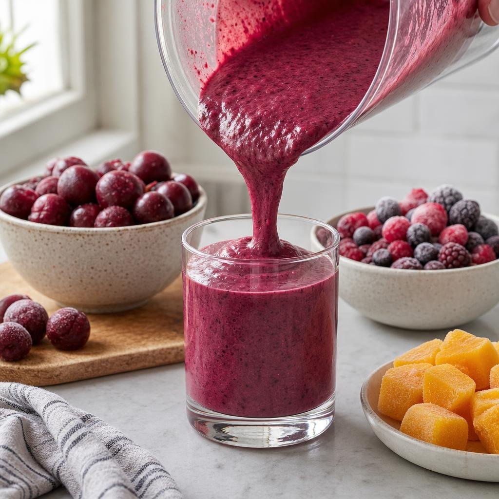 Cooking Clara's Everyday Cherry Berry Smoothie