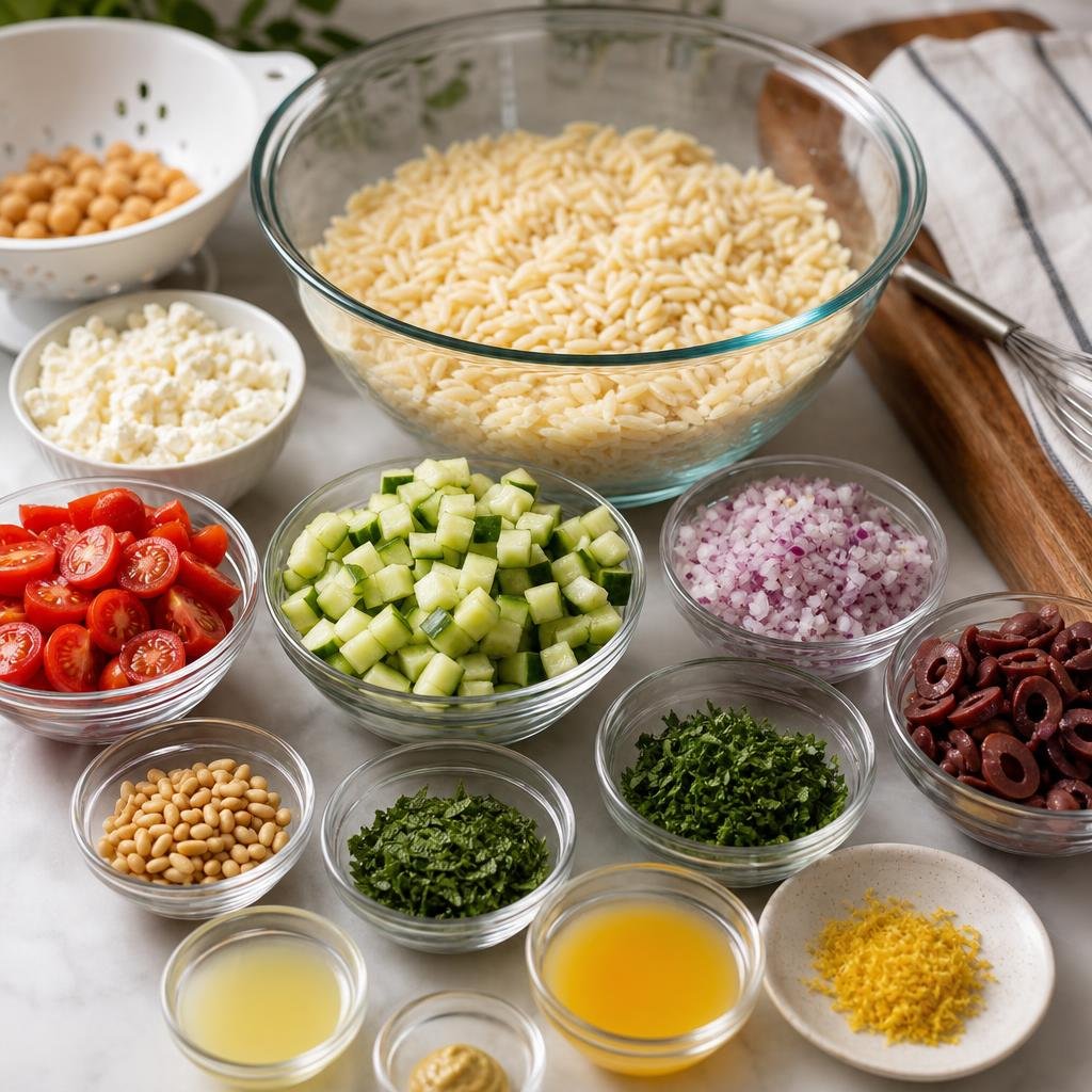 Prep for Cold Citrus-Herb Orzo Salad with Feta & Mint