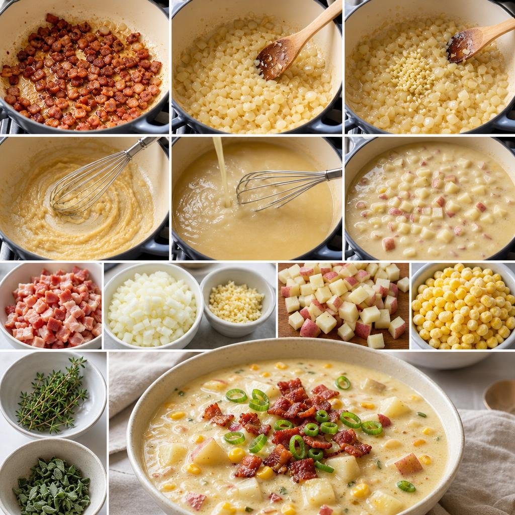 Prep for Cozy Bacon & Corn Chowder Bliss