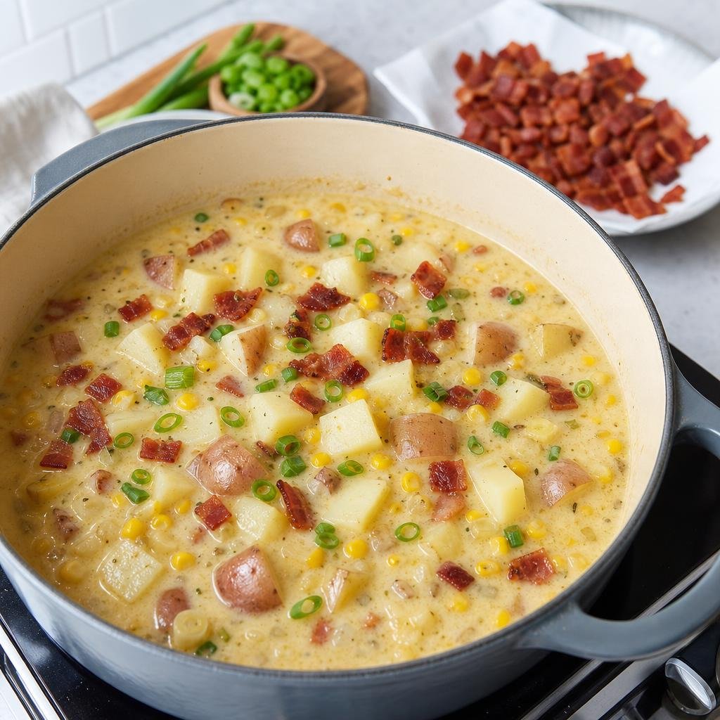Cooking Cozy Bacon & Corn Chowder Bliss