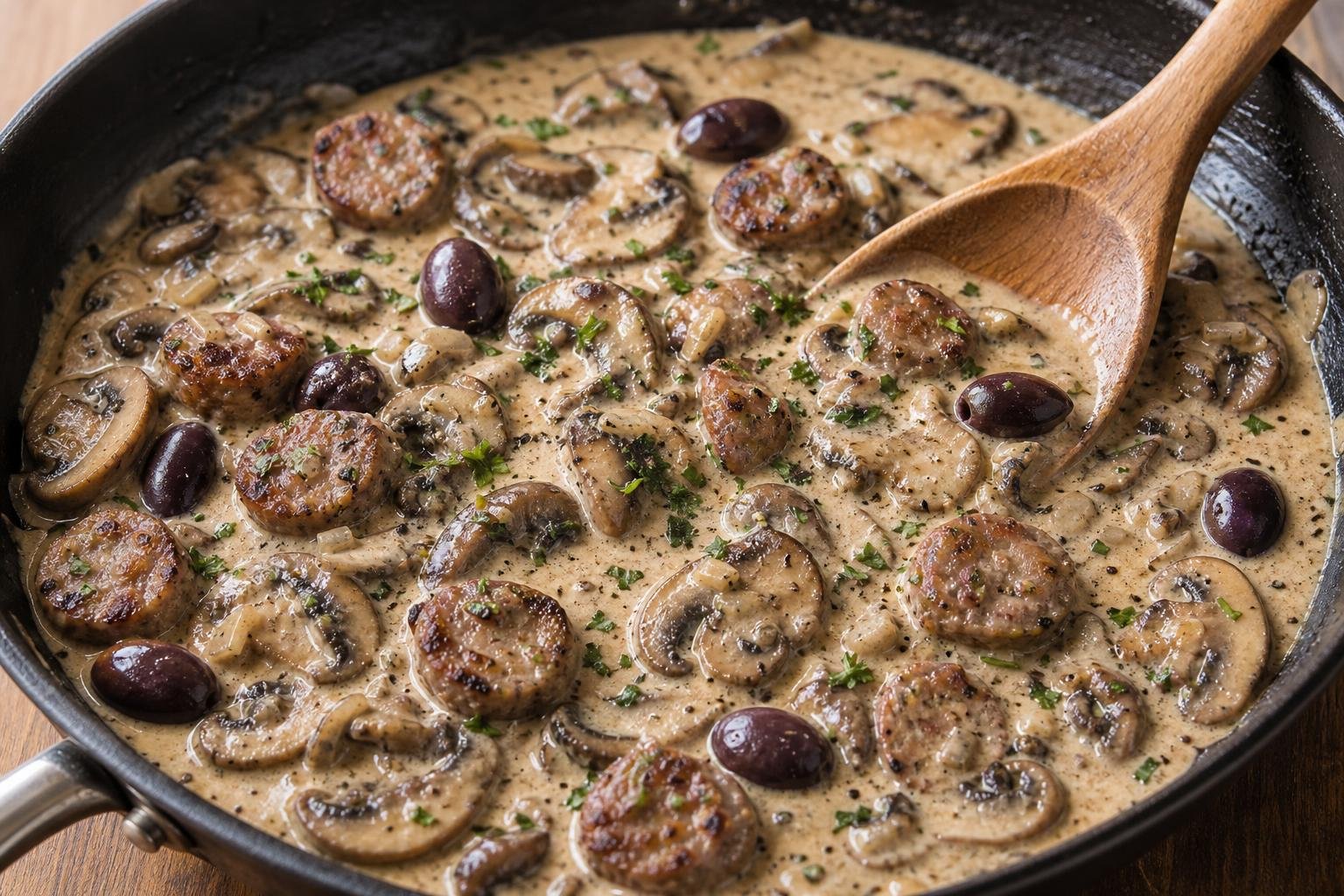 Creamy Sausage & Mushroom Boscaiola Sauce: Creamy Italian Sausage and Mushroom Boscaiola Sauce