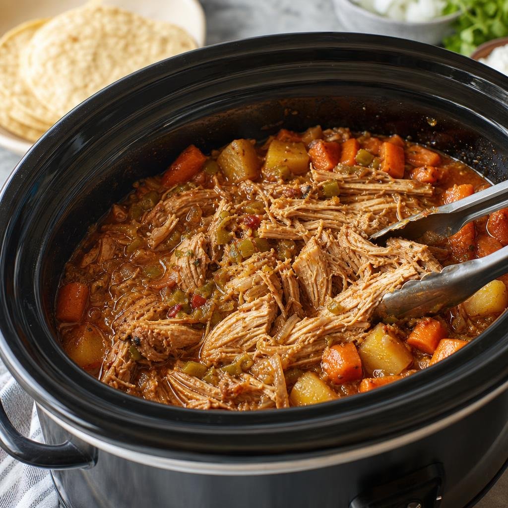 Cooking Crockpot Al Pastor Pork with Cranberry and Orange