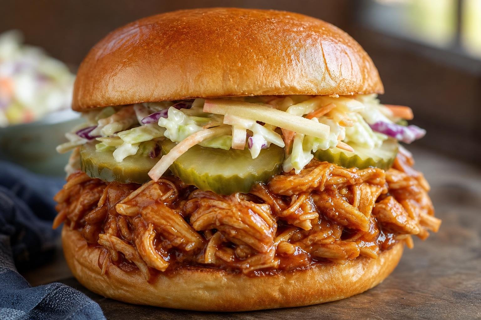 Crockpot Honey Whiskey & Peach BBQ Chicken Sandwiches: Slow Cooker Honey Whiskey Peach BBQ Chicken Sandwiches
