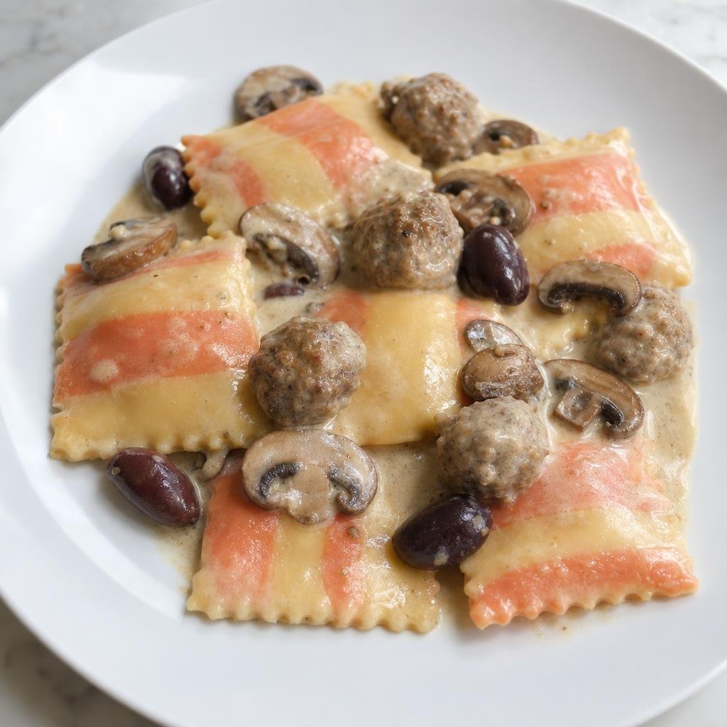 Honey pumpkin goat cheese, Herbie's favorite, with sausage meatballs