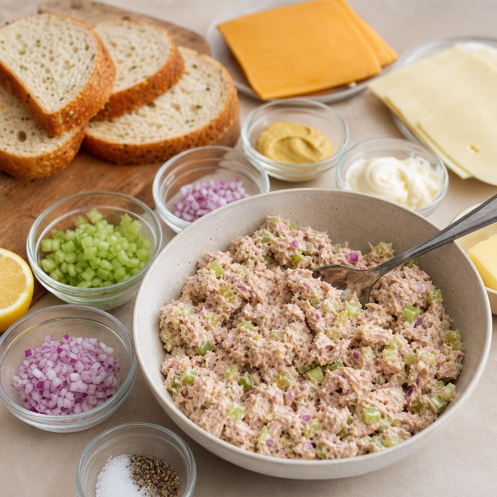 Prep for Garlic Herb Sourdough Tuna Melts