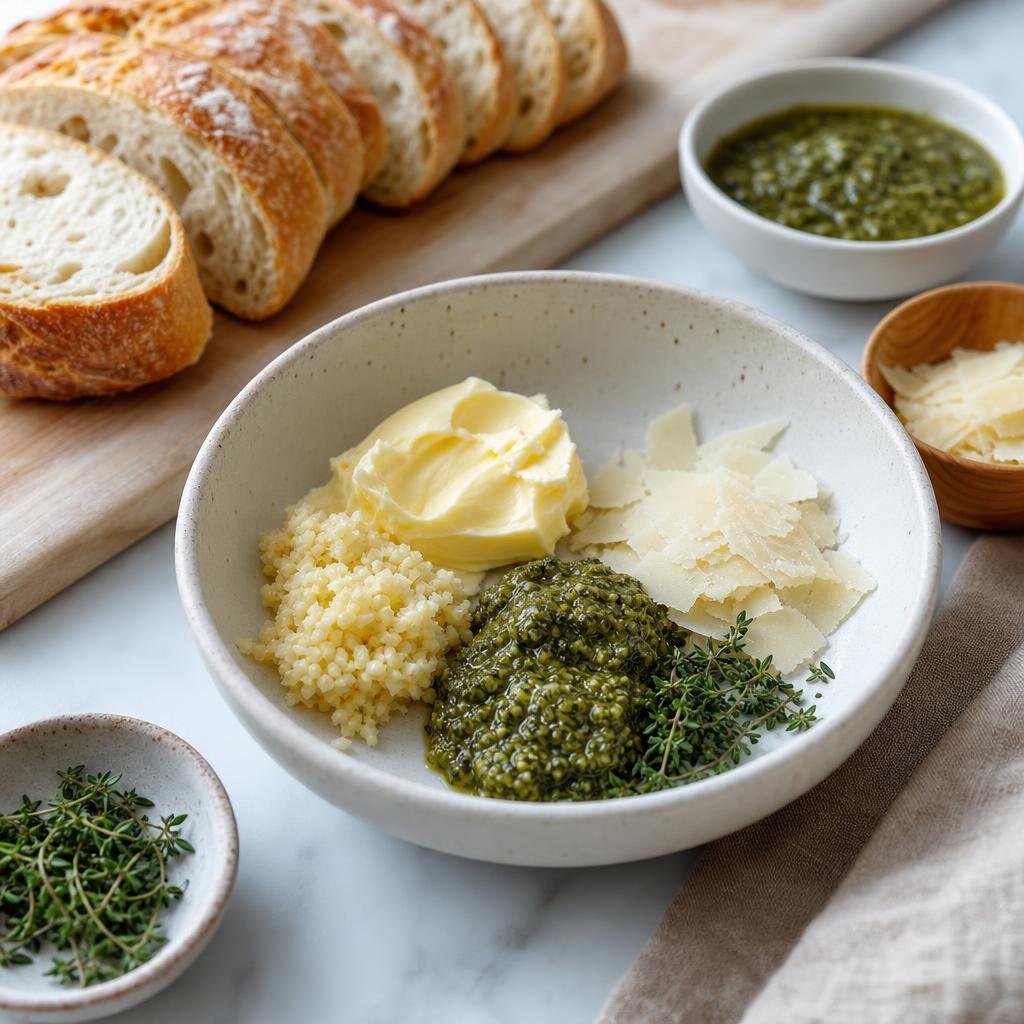 Prep for Garlic Pesto Bread