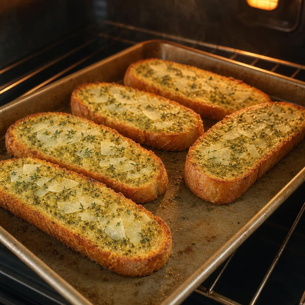 Cooking Garlic Pesto Bread
