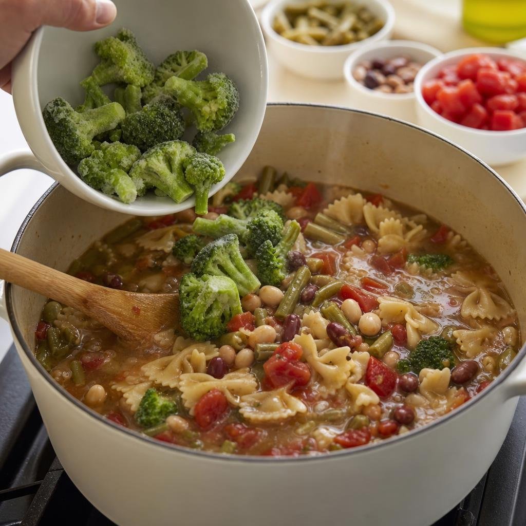 Cooking Herbie's "Bowtie it All Together" Feel-Better Soup
