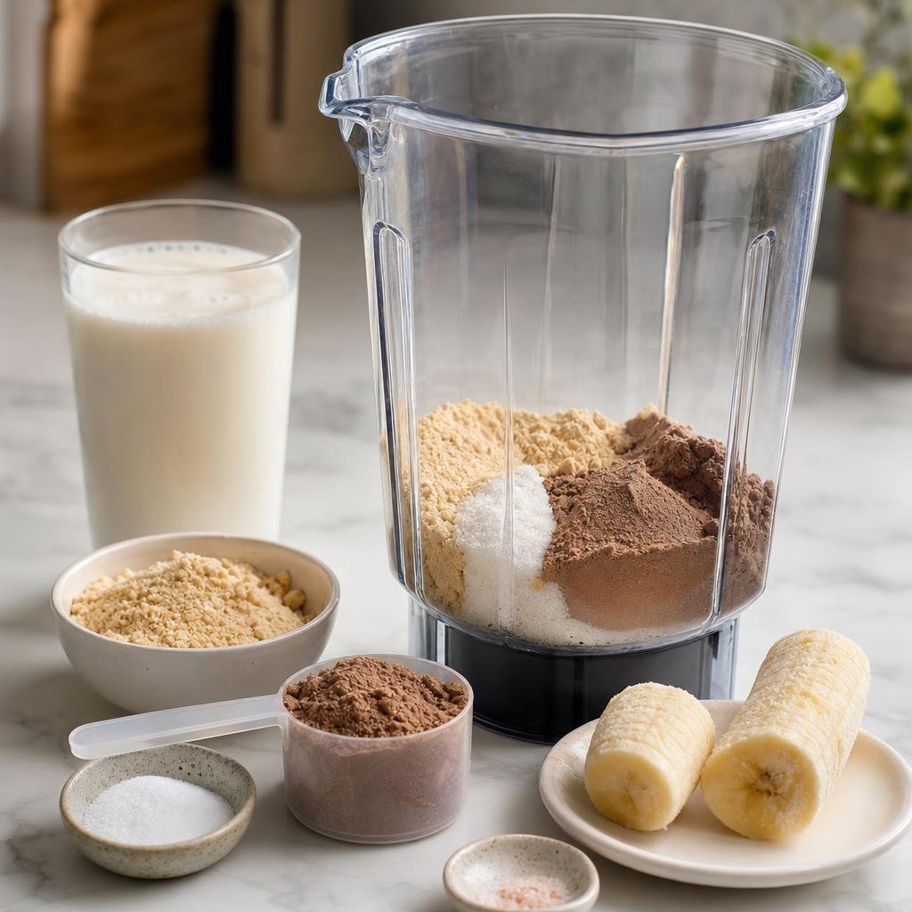 Prep for Herbie's Everyday Peanut Butter Chocolate Smoothie