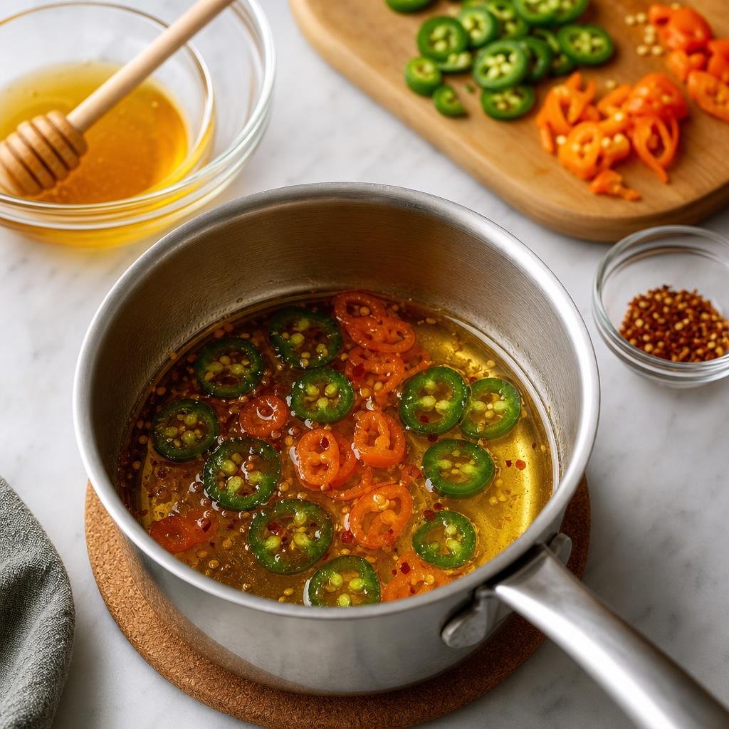 Cooking Fresh Pepper Hot Honey