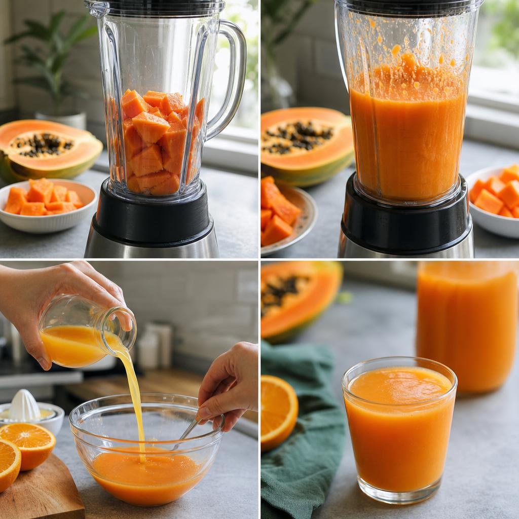Prep for Homemade Papaya Orange Juice