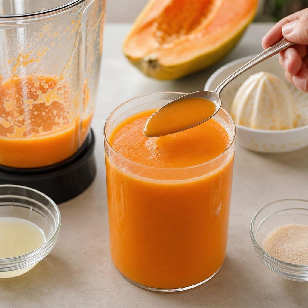 Cooking Homemade Papaya Orange Juice