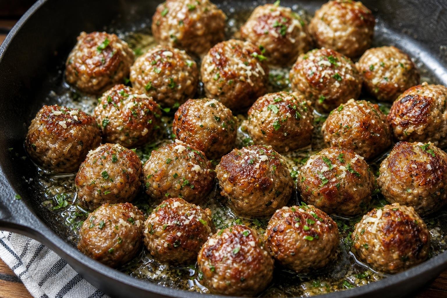 Italian Sausage Meatballs: Tender Italian Sausage Meatballs with Parmesan, Garlic and Parsley