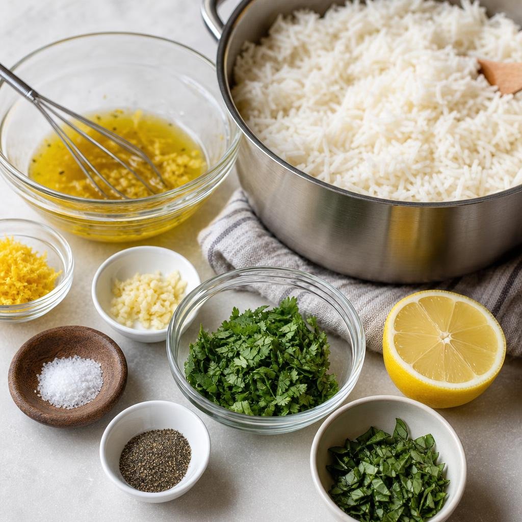 Prep for Lemon Herb Rice with Cilantro and Basil