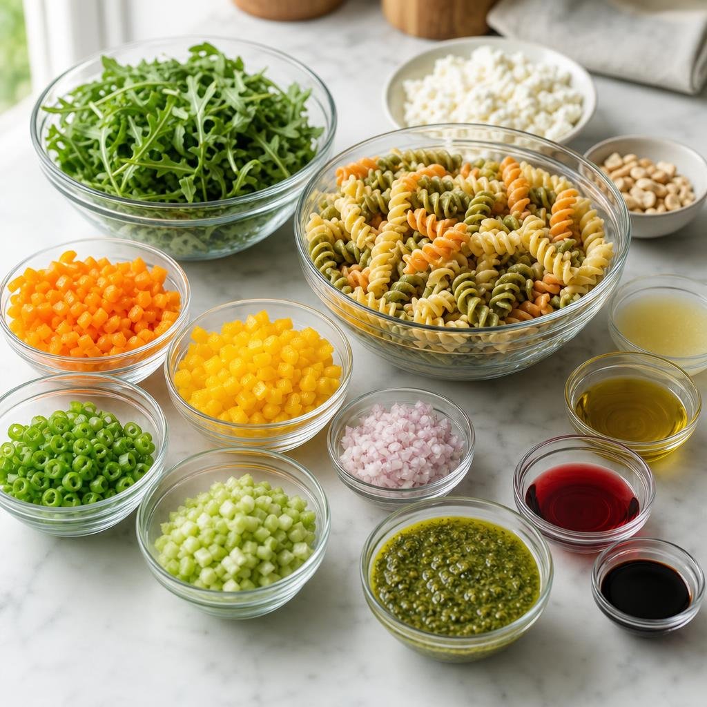 Prep for Lemon Pesto Pasta Salad