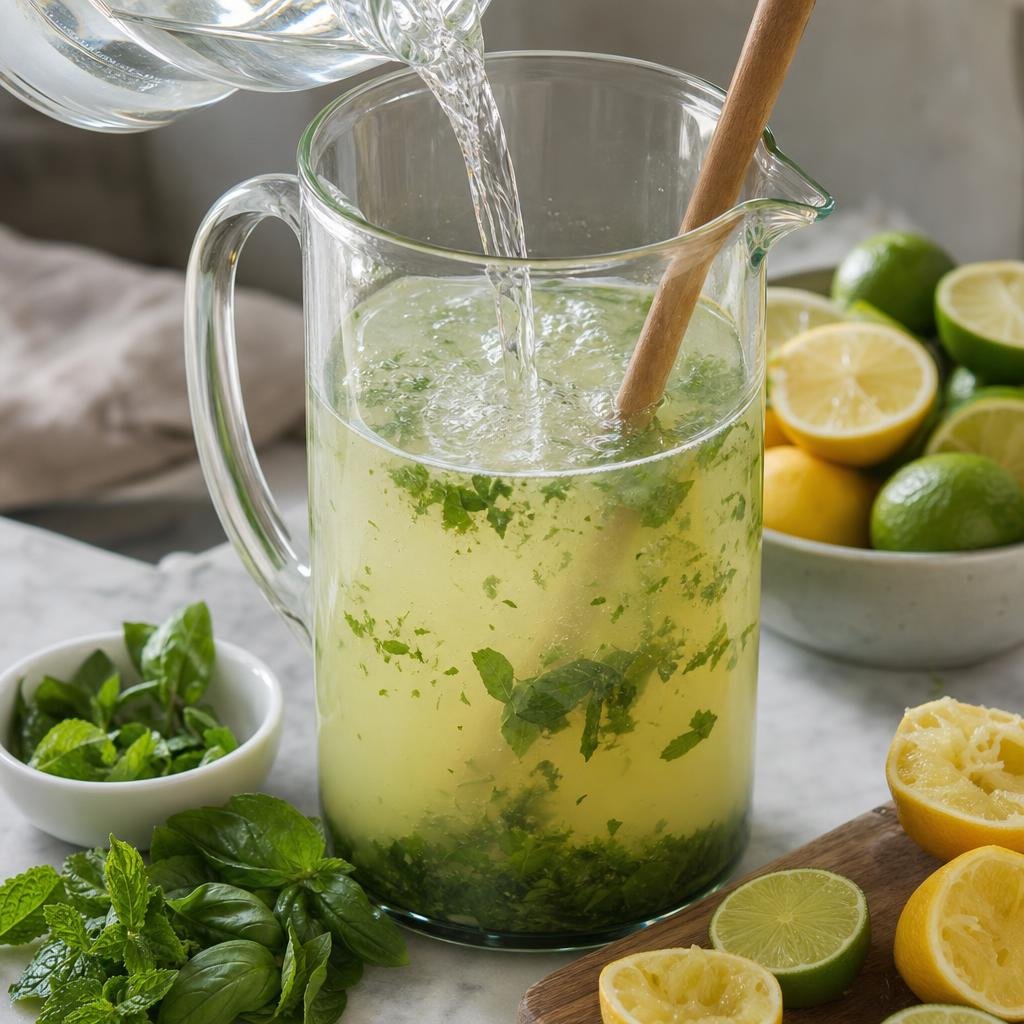 Cooking Mint and Basil Lemon-Limeade