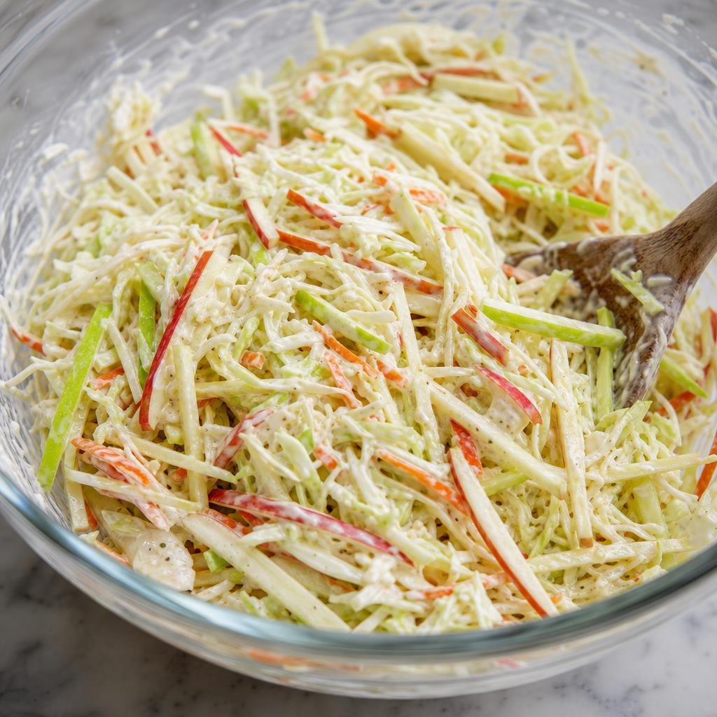 Cabbage folded through the slaw