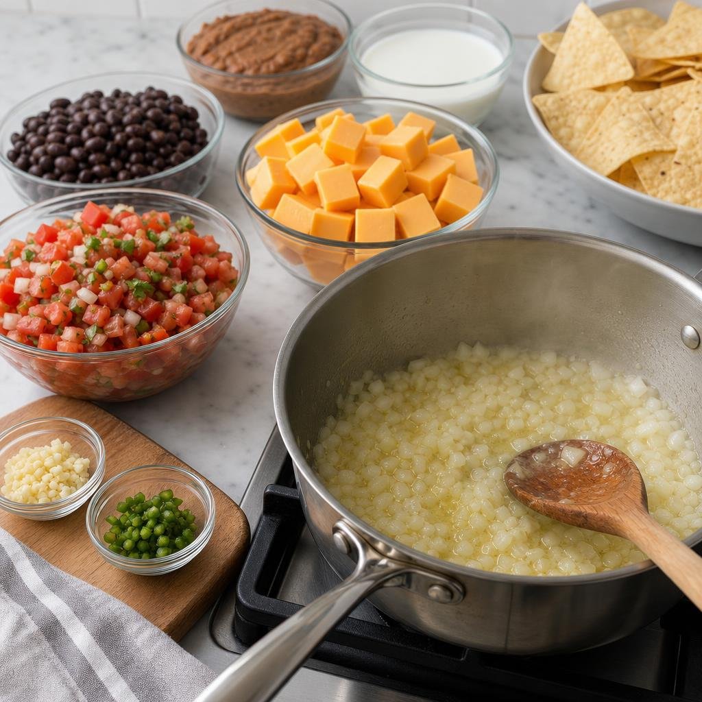Prep for Queso Bean Dip