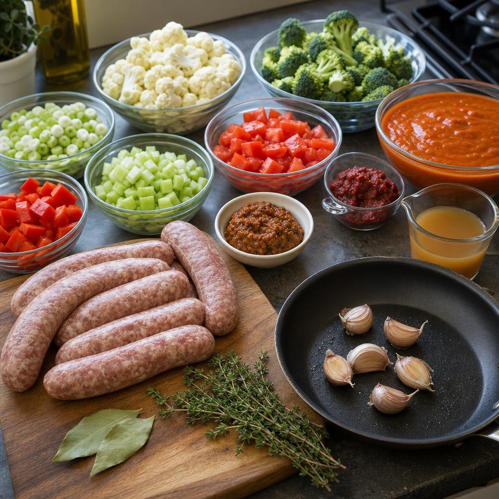Prep for Slow Cooker Italian Sausage & Sun-Dried Tomato Pasta