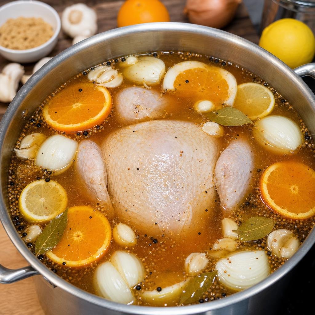 Prep for Smoky Citrus Heritage Rooster Brine
