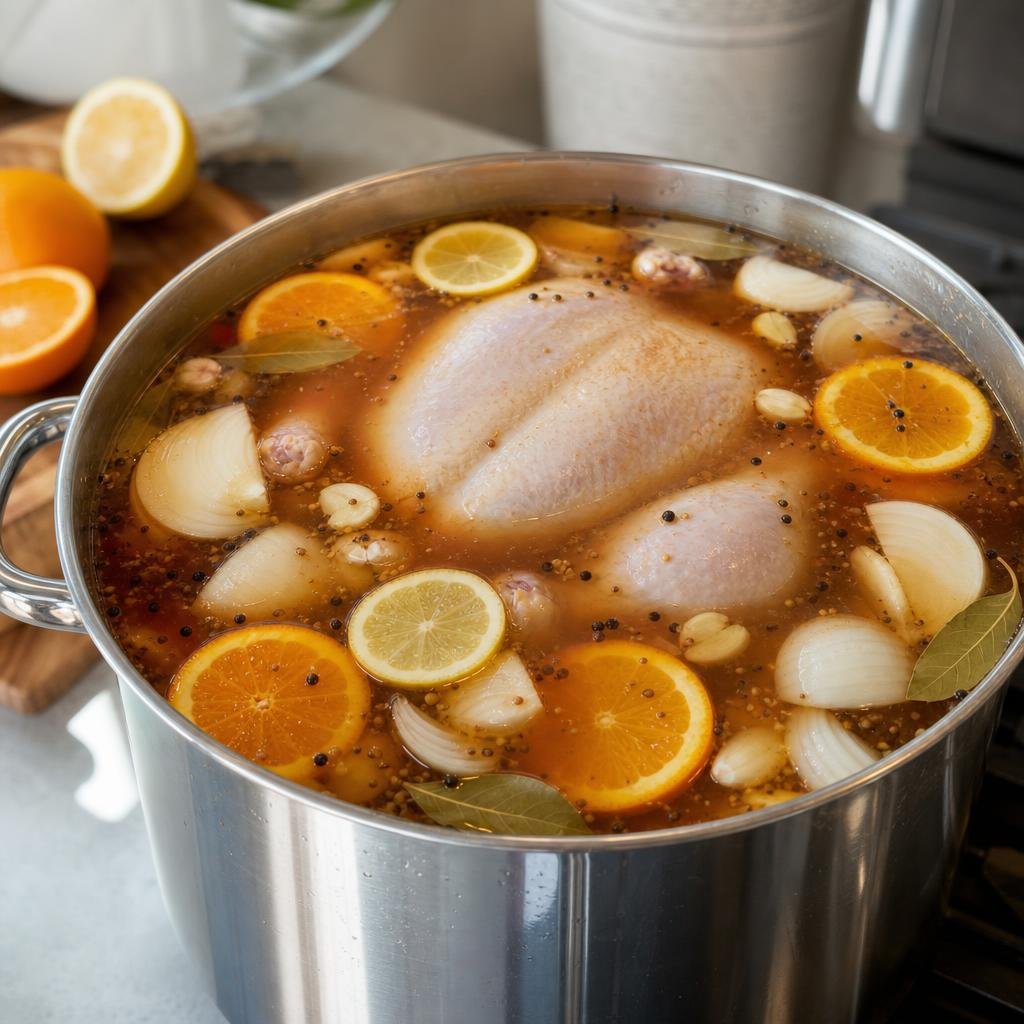 Cooking Smoky Citrus Heritage Rooster Brine