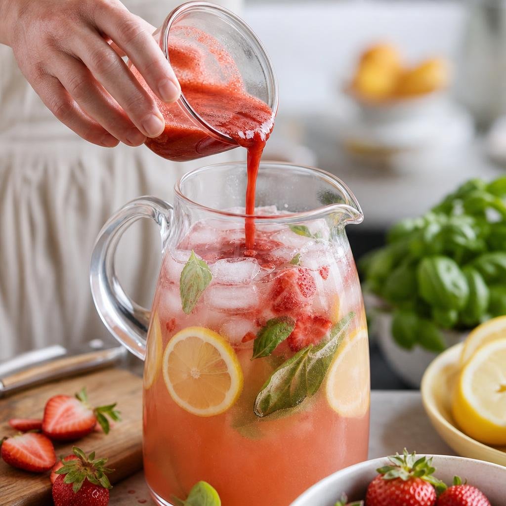 Cooking Sparkling Strawberry Basil Lemonade