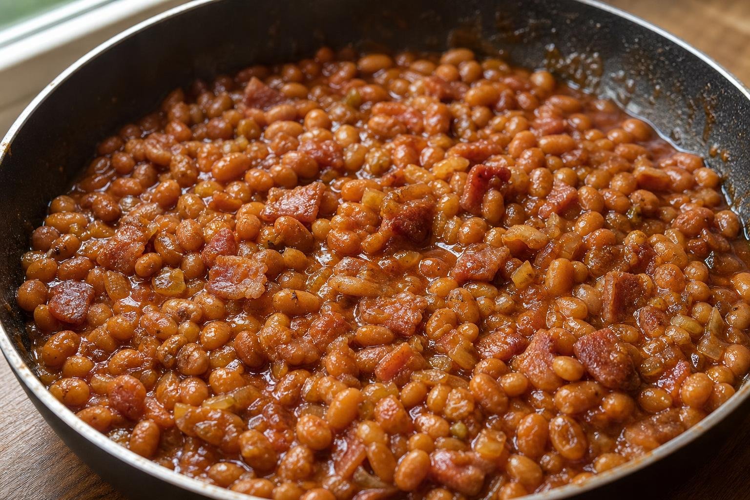 Tangy Bacon BBQ Baked Beans: Savory Tangy Bacon BBQ Baked Beans