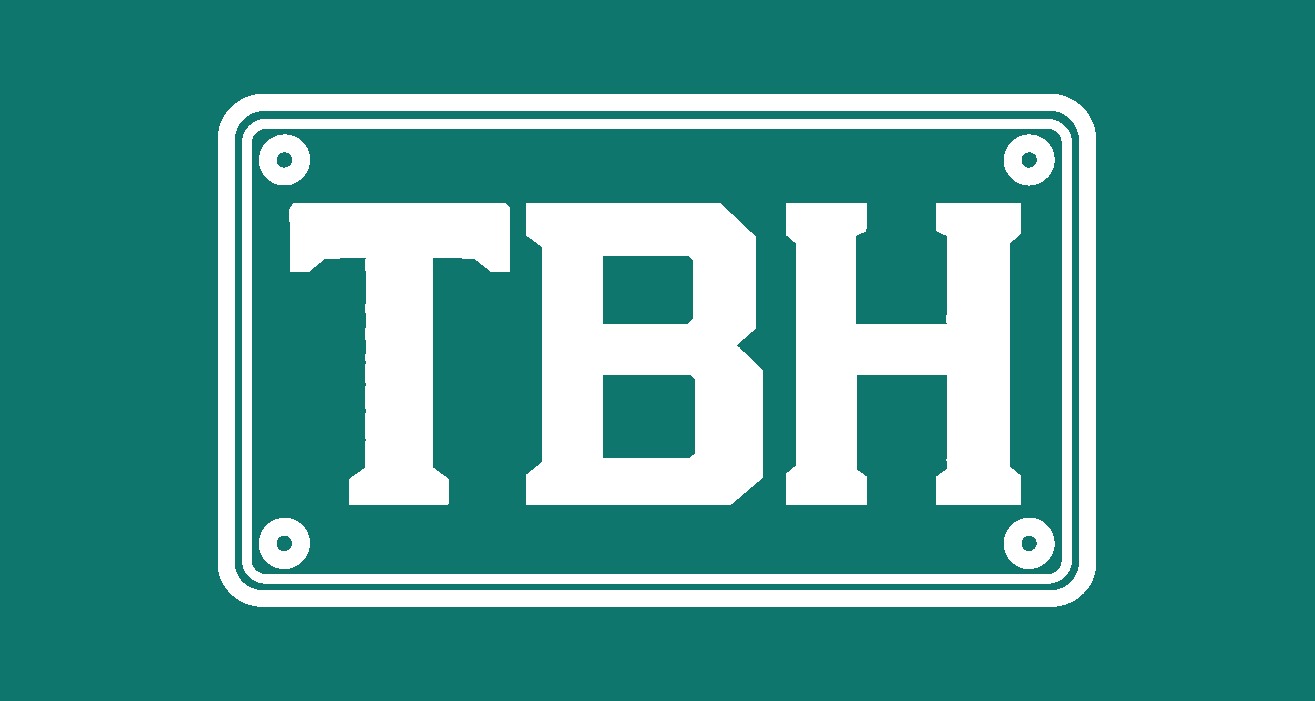 TBH Heating & Air Conditioning logo in white on TBH teal
