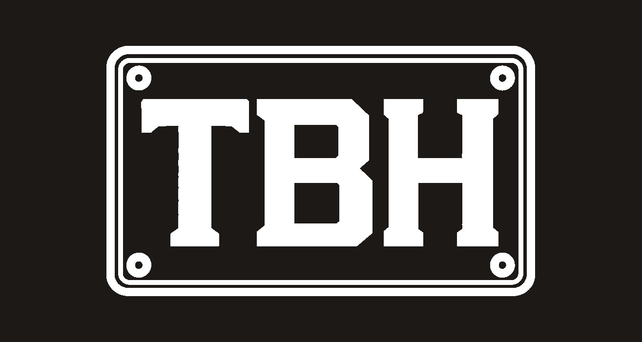 TBH Heating & Air Conditioning logo in white on ink